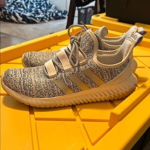 Adidas White and Black Patterned Sneakers